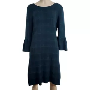 Vestido para mujer NY Collection verde manga campana tejido talla L - Imagen 1 de 12