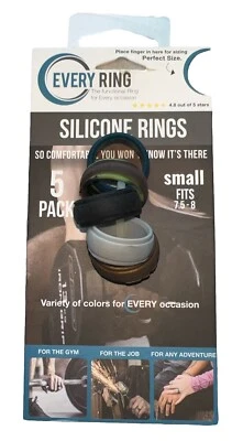 Every Ring Silicone Rings  5 Pack Small Fits 7.5-8. New Unopened Every Occasion - Image 1 of 4