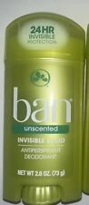 Ban unscented Invisible Solid Antiperspirant Deodorant 2.6oz