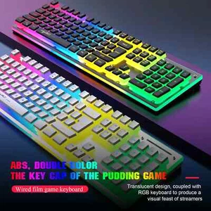Wireless Keyboard Mouse 104 Keys Translucent Design 6 awesome Backlight 4000 DPI - Picture 1 of 11
