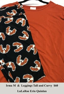 LuLaRoe Medium Irma TC Leggings Outfit Burnt Orange Schwarz Hunde Haustiere Tiere Neu mit Etikett - Bild 1 von 3