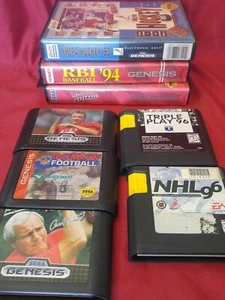 Lot of 7 Sega Genesis Sports Games Baseball, Hockey, Football and Golf - Picture 1 of 6