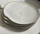 VTG White & Gold Trimmed Porcelain Tea Snack Plate Of 4 Japan No Cups