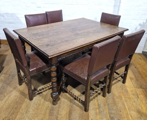 Antique Bobbin Turned oak library table - kitchen - dining table - Picture 1 of 18