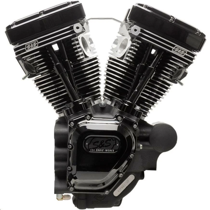 S&S Cycle - 310-0835A - T124HC Series Long Block Engine, Black