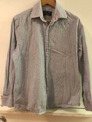 Camisa AF Platinum Para Hombres Manga Larga Abotonada Blanca Azul Negra Estampado Ajuste Moderno M Foto 1 de 4