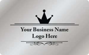 PERSONALISIERTE FIRMENLOGO METALL AUFKLEBER SILBER RECHTECKIG - Bild 1 von 1