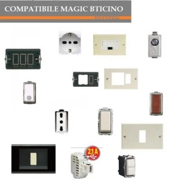 COMPATIBILI SERIE MAGIC BTICINO  PRESE INTERRUTTORI SCHUKO PULSANTE BTICINO - Immagine 1 di 4