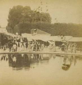 France Paris Fair at the Tuileries Garden or Versailles? Old Stereo photo 1870 - Picture 1 of 3