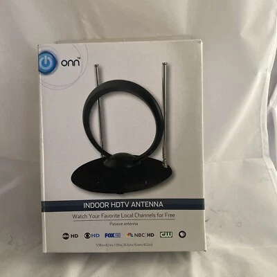 Onn Fácil Ajuste Negro Interior HD Antena TV Ver Canales Locales Gratis Foto 1 de 4