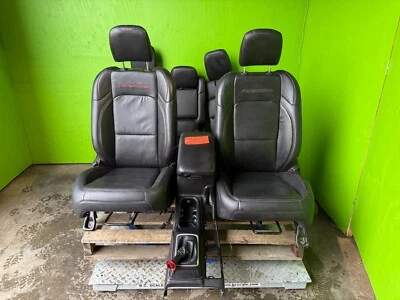 18 JEEP WRANGLER RUBICON JL FRONT REAR HEATED BLACK LEATHER SEATS CONSOLE 18-23 - Image 1 of 4