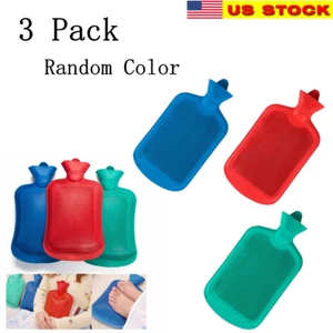 3x Rubber Heat Water Bag Hot Cold Warmer Relaxing Bottle Therapy Winter Thick - Picture 1 of 7
