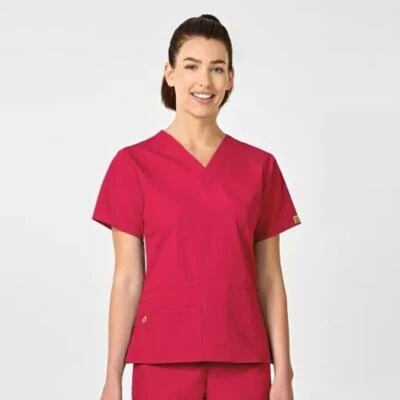 Wonder Wink Red Scrub Top XS  - Image 1 of 4