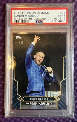 2017 TOPPS 14/25 RARE MAYWEATHER VS McGREGOR (CONOR McGREGOR) PSA 9 BLUE MINT! - Image 1 of 2