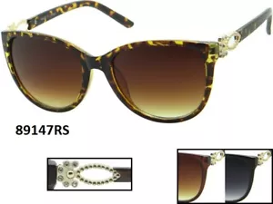 Rhinestone Womens Sunglasses Jewel Bling Hinge Butterfly Vintage Retro - Picture 1 of 5