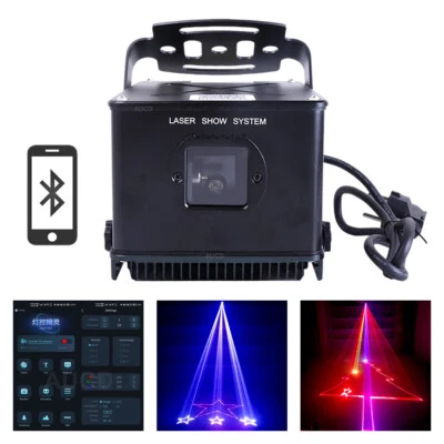 Android iOS APP 3W RGB Laser Outdoor IP65 Waterproof Show Projector Stage Lights - Image 1 of 4