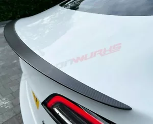 Tesla Modello 3 Performance Stile Carbonio Fibra Stivale Aletta Spoiler - Lucido - Foto 1 di 10