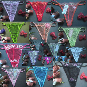 Lot 75 pc Women's Lace Thongs G Strings Sheer Underwear Panties Nylon O/S S M L