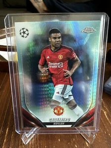 2023/24 Topps Chrome UCC CASEMIRO AQUA PRIZM REFRACTOR MANCHESTER UNITED #189 - Picture 1 of 2