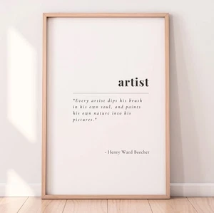 Artist Quote Poster | Henry Ward Beecher Wall Art | Inspirational Gift Creators - Picture 1 of 13