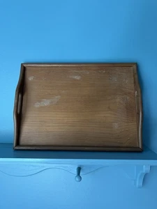 Vtg Dolphin Wooden Serving Tray MCM Genuine Teakwood Thailand 12” x 16” - Picture 1 of 11