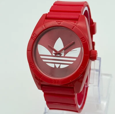 Men's ADIDAS Red Classic Quartz Watch, Big Logo Dial, 41mm, Analog, Resin Band - Image 1 of 4