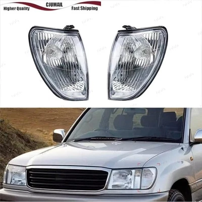 For Toyota Land Cruiser LC100 1998-07 Front Bumper Corner Turn Signal Light Pair Foto 1 de 3