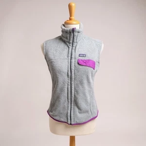 Patagonia Re-Tool Fleece Weste Gr. L Damen grau lila PolarTec Outdoor Winter - Bild 1 von 10