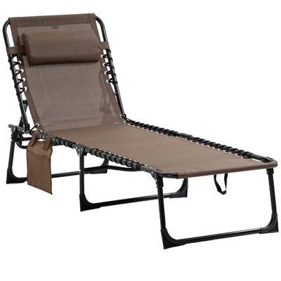 Tumbona Portátil con Almohada - Reclinable Plegable para Playa Patio y Campi Foto 1 de 4
