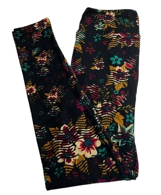 Leggings LuLaRoe OS Talla Única Floral BORGOÑA ROJO Retro ROSA Divertidos Rayas Geométricas Foto 1 de 4