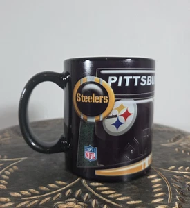 Pittsburgh Steelers NFL Logo Helmet Black Coffee Cup Mug Black - Picture 1 of 6