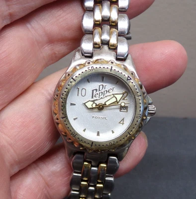 Women's DR. PEPPER Promotional Watch by FOSSIL w/ New Battery - Works Great! b77 - Image 1 of 4