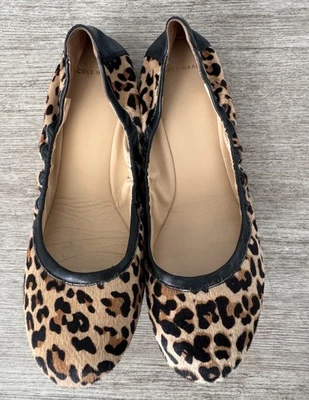 Cole Haan Leopardo Becerro Ballet Pisos Mujeres 9.5B Suela Flexible Estilo Manhattan Foto 1 de 4