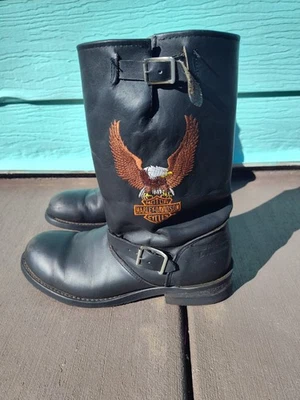 Botas de motociclista Harley Davidson Flying EAGLE negras de ingeniero 12 D Foto 1 de 4