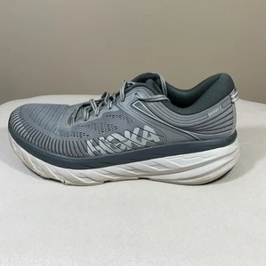 Hoka One One Bondi 7 Mens 12 Running Shoes Gray Sneakers 1110518 WDDS Athletic - Picture 1 of 21