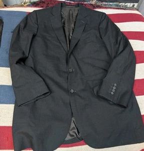 Ermenegildo Zegna Blazer Mens 48 Black Wool Lined Jacket Sport Coat - Picture 1 of 9