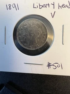 1891 Liberty Head V Nickel ss + besseres Datum - Bild 1 von 2