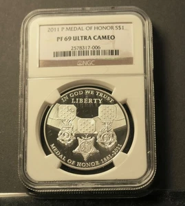 2011-P Medal of Honor $1 NGC PF 69 UCAM Commemorative Silver Dollar - Picture 1 of 1
