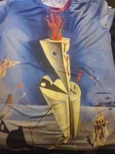 Salvador Dali abstract Art T-shirt Size Large All Over Hand Apparatus - Picture 1 of 14