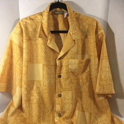 Camisa havaiana Edwards flores amarelas brilhantes 2XL  - Imagem 1 de 4