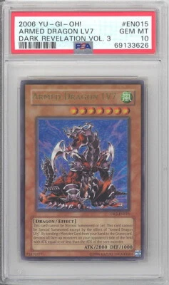 PSA 10 - Yu-Gi-Oh Card - DR3-EN015 - ARMED DRAGON LV7 (ultra rare holo) GEM MINT - Image 1 of 2