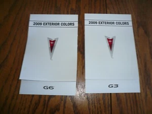 Pontiac G3 y G6 2009 selector de color colores exteriores - vintage 2 por 1 precio - Imagen 1 de 3