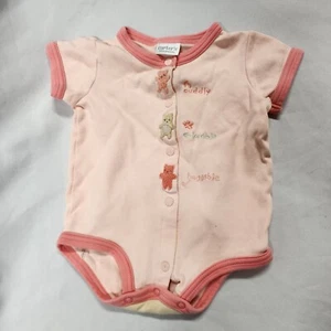 Baby Girl Clothes Vintage Y2K Carter's 6-9 All About A Bear Pink Bodysuit - Picture 1 of 5