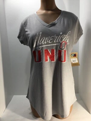 University of Nebraska Omaha Mavericks UNO Grey V Neck Women’s T Shirt - Image 1 of 4