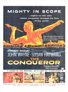 1956 Movie Print Ad John Wayne THE CONQUEROR Susan Hayward vintage cinemascope - Picture 1 of 1