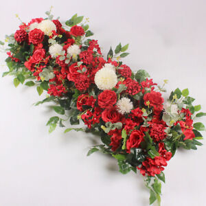 50/100CM Rose Flower Artificial Silk Wedding Wall Arrangement Row Backdrop Decor