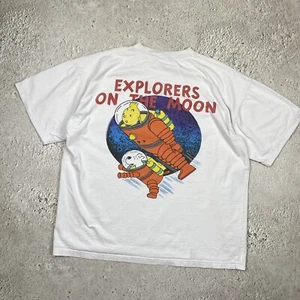 The Adventures of Tintin Explorers On The Moon Vintage 90s T Shirt Mens Size L - Picture 1 of 12