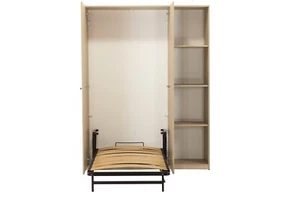 Vertical Single Wall bed In Pine Cabinet + Side Unit with Shelves, Clearance - Picture 1 of 3