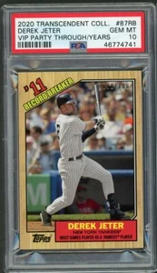 2020 Topps Transcendent Collection VIP Party /100 Derek Jeter #87RB PSA 10 HOF - Picture 1 of 2
