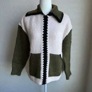 New Zara Combination Knit Wool Blend Cardigan Medium 5802/150 - Picture 1 of 7